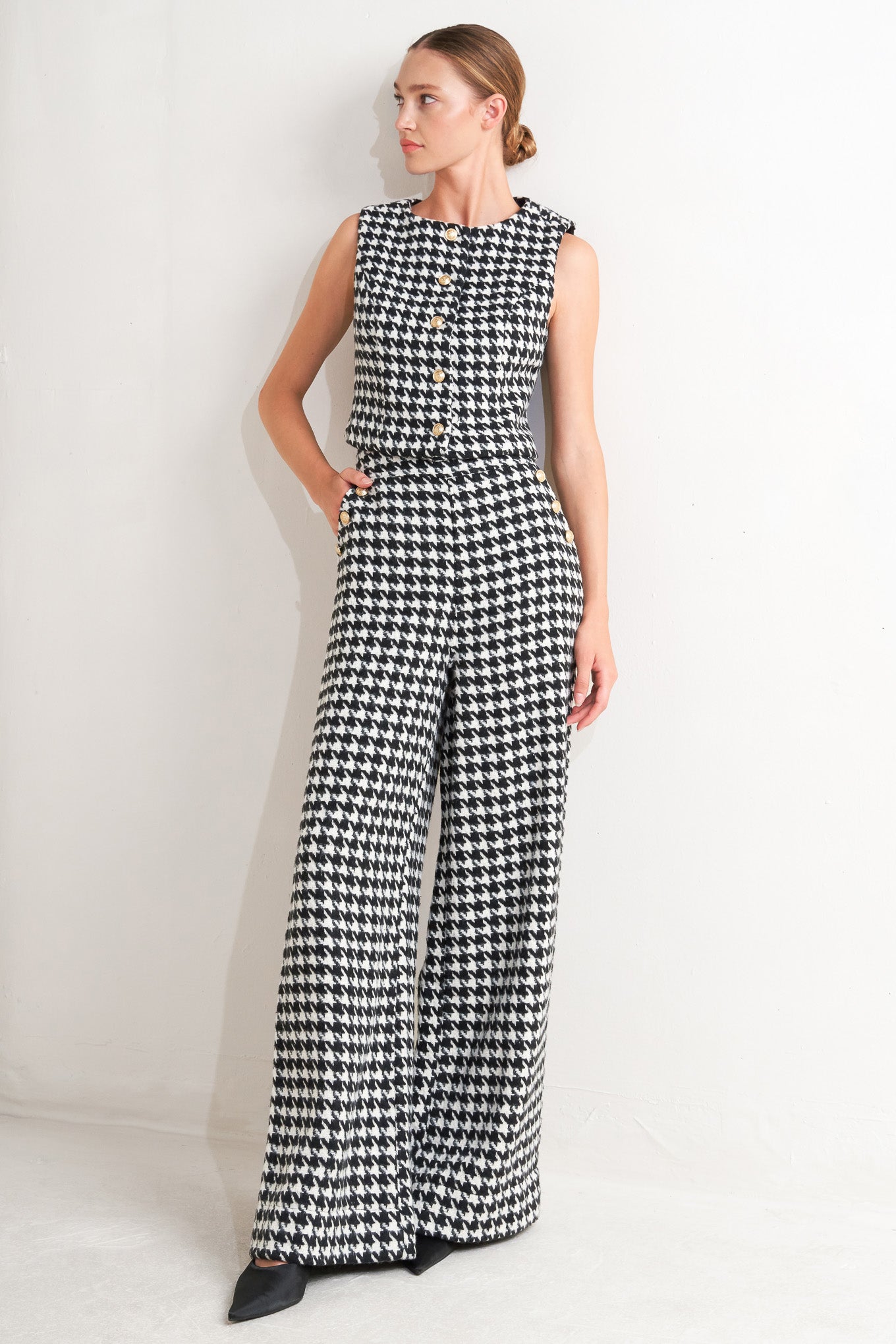 METRO ICON WOVEN HOUNDSTOOTH VEST Flying Tomato